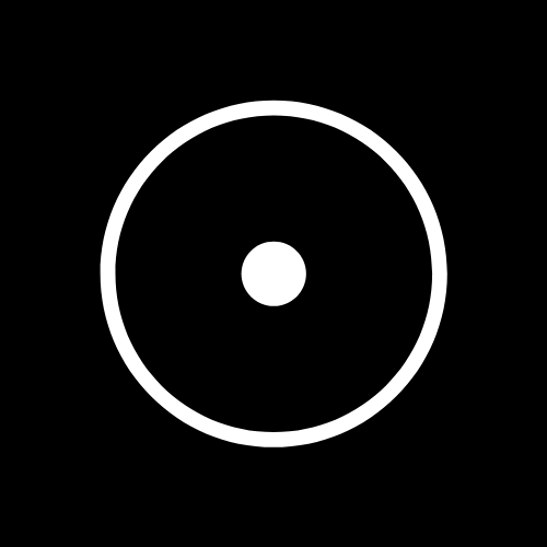 circumpunct white on black